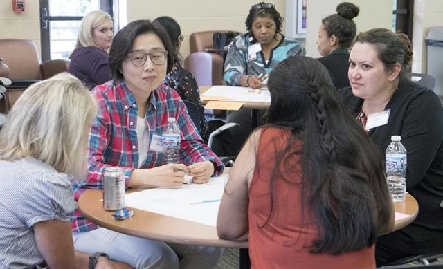 Group of diverse women talking