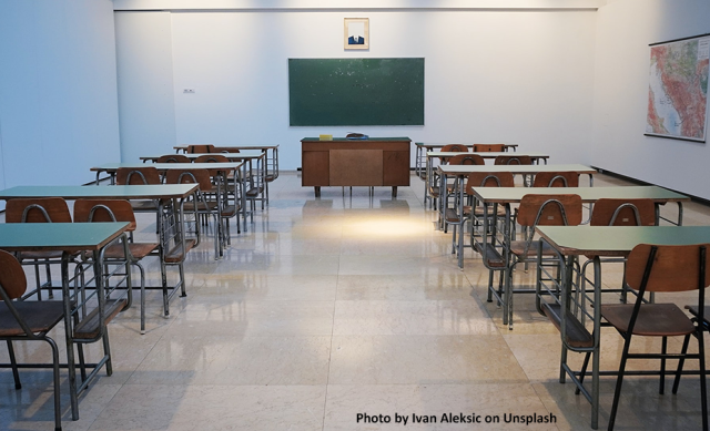 Empty college classroom