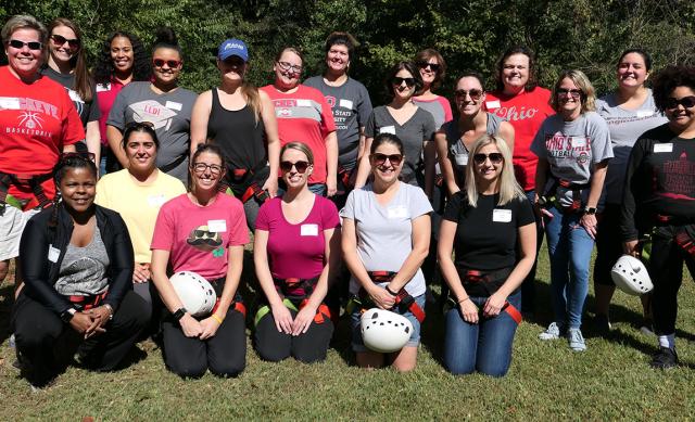 Outside group photo of members of the 2019-20 Staff Leadership Series