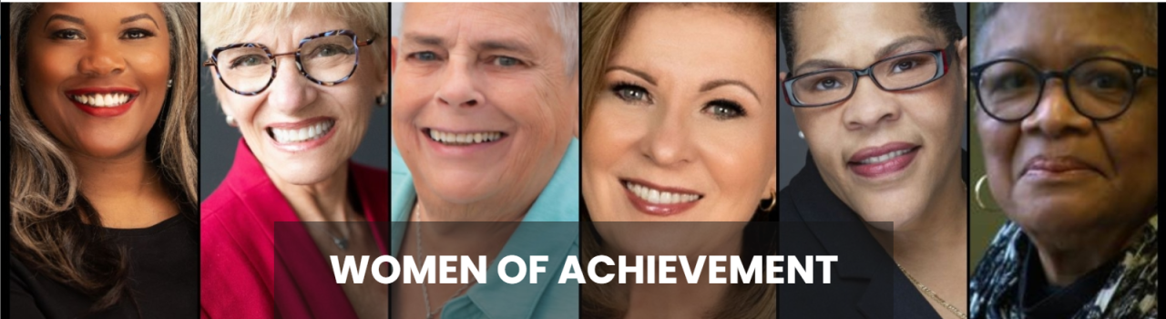 Close up portraits of the six women who received the 2023 YWCA Women of Achievement award
