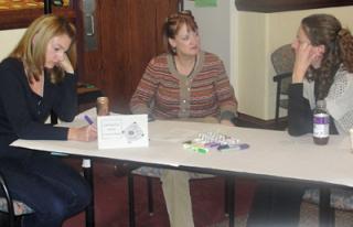 Three women having conversation