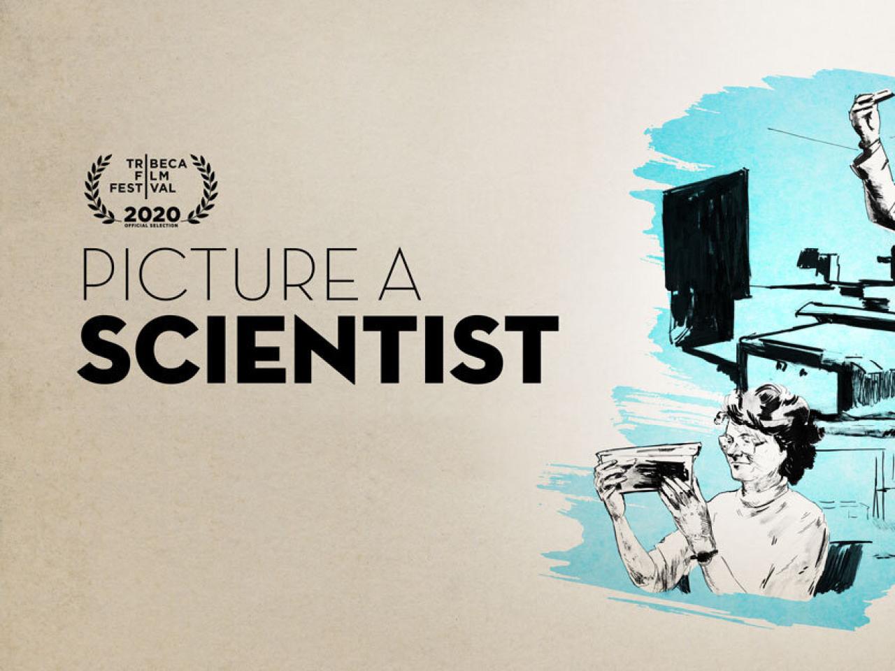 Illustration of three female scientists at work 