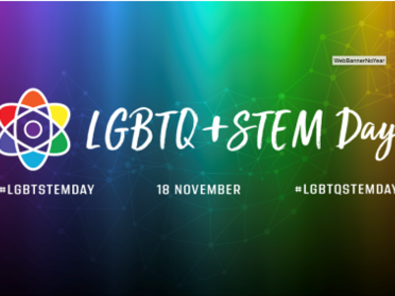 Rainbow colored event logo