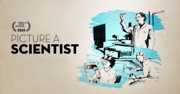 Illustration of three female scientists at work 